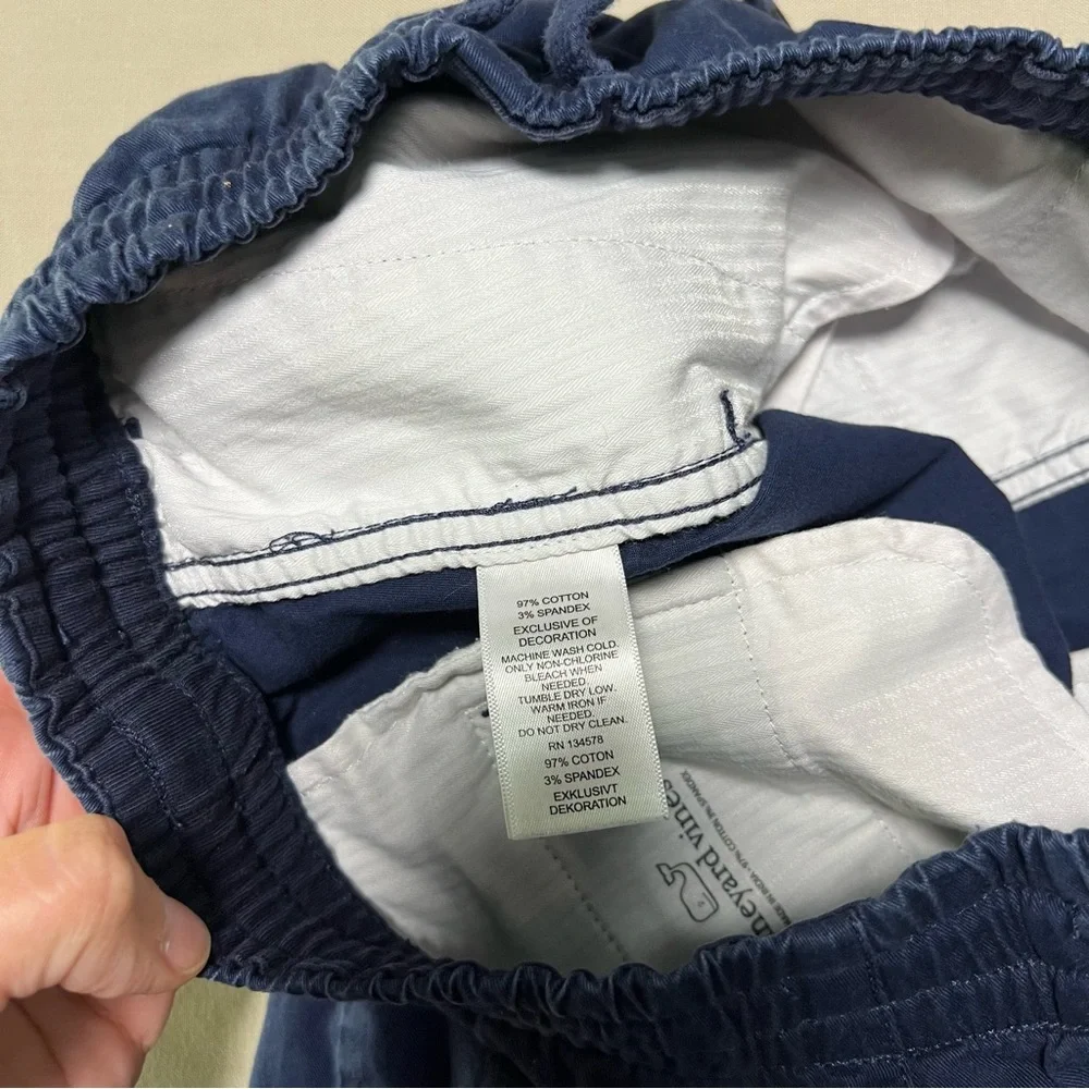 Vineyard Vines Boys Youth 12 Chino Pull On Pants Nautical Navy Cotton